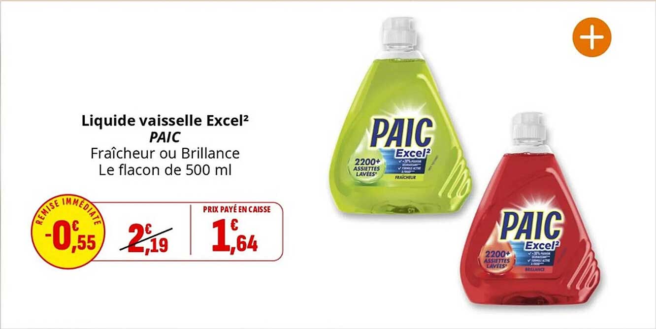 Liquide vaisselle Excel² PAIC