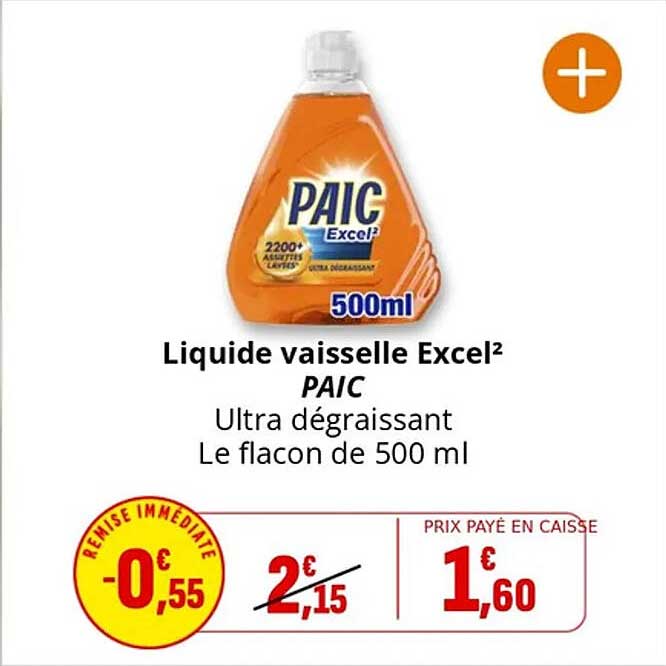 Liquide vaisselle Excel² PAIC