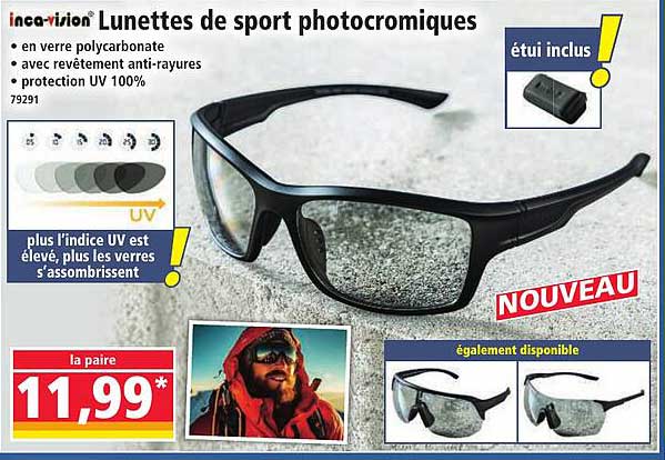 Lunettes de sport photocromiques