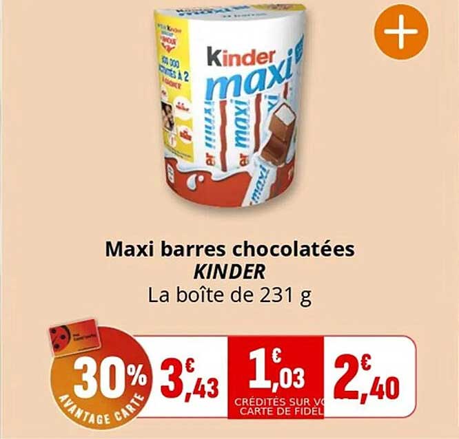 Maxi barres chocolatées KINDER