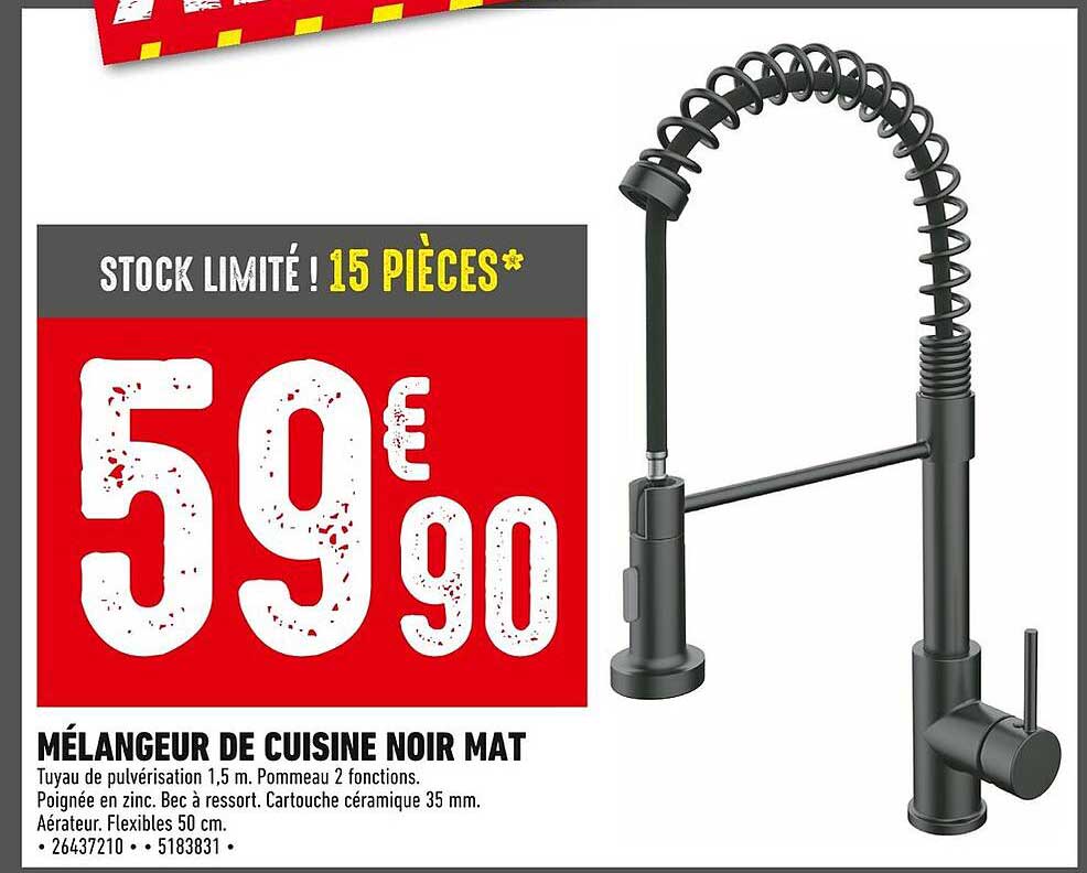 MÉLANGEUR DE CUISINE NOIR MAT