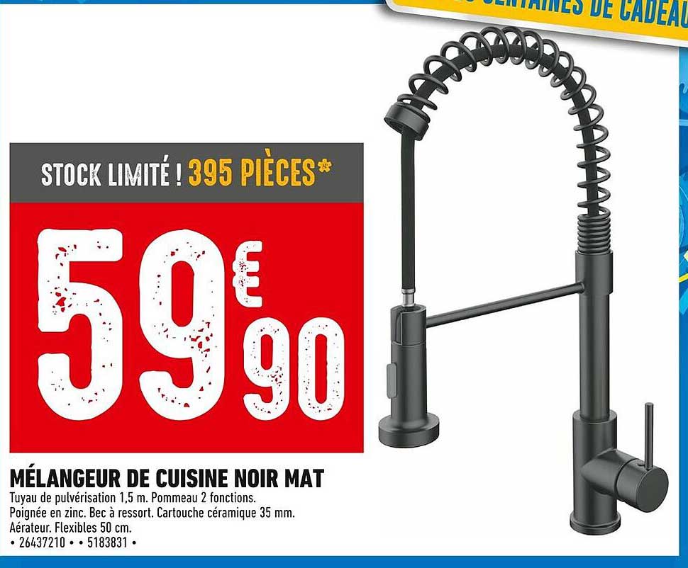 MÉLANGEUR DE CUISINE NOIR MAT