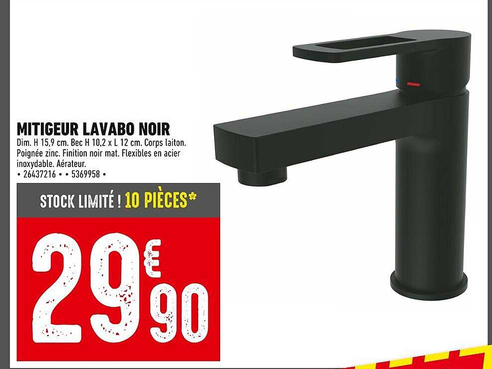 MITIGEUR LAVABO NOIR