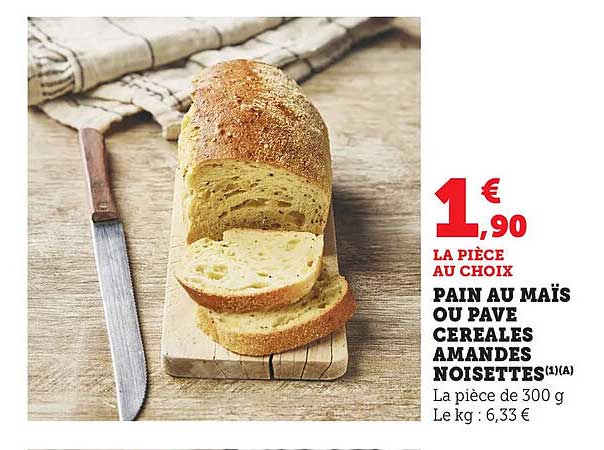 PAIN AU MAÏS OU PAVE CEREALES AMANDES NOISETTES