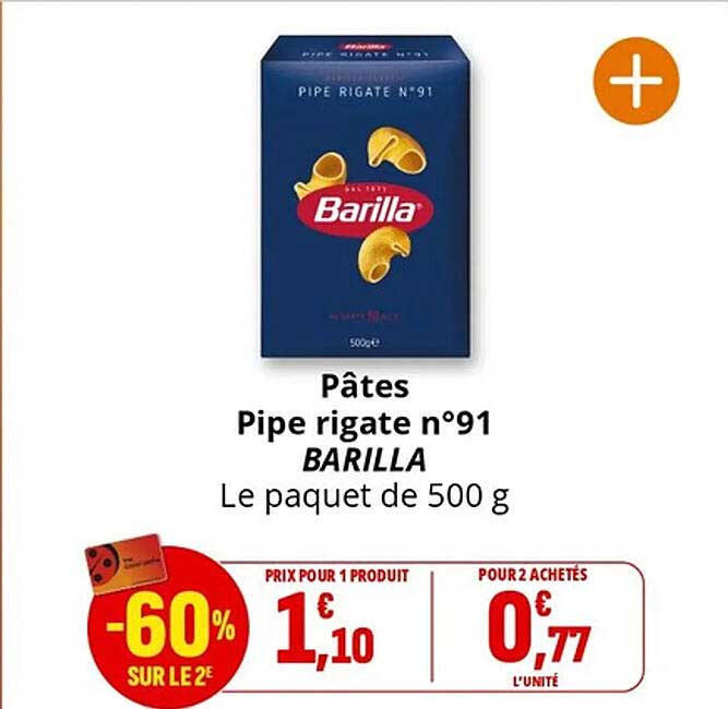 Pâtes Pipe rigate n°91 BARILLA