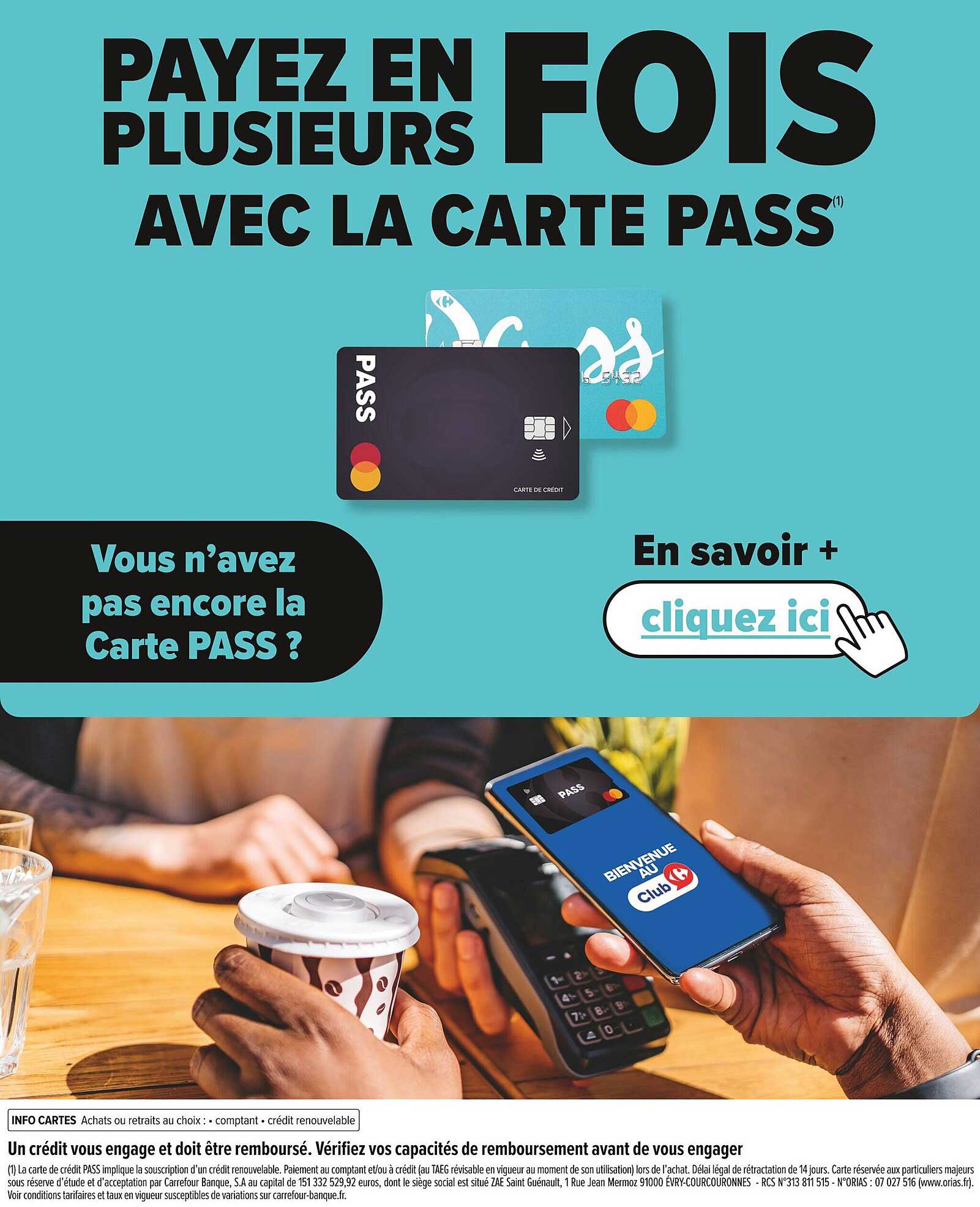 PAYEZ EN PLUSIEURS FOIS AVEC LA CARTE PASS
