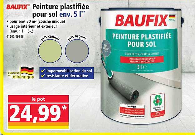 Peinture plastifiée pour sol env. 5 l
