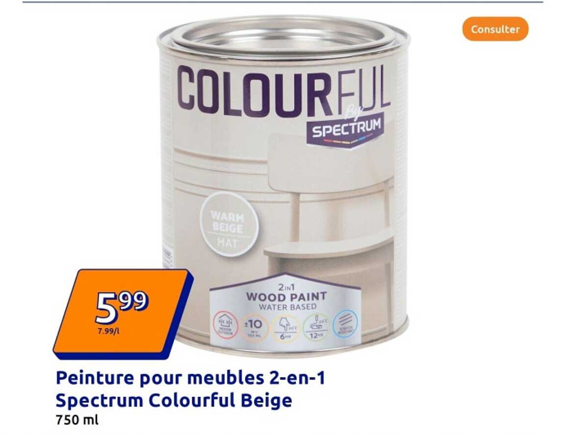 Peinture pour meubles 2-en-1 Spectrum Colourful Beige