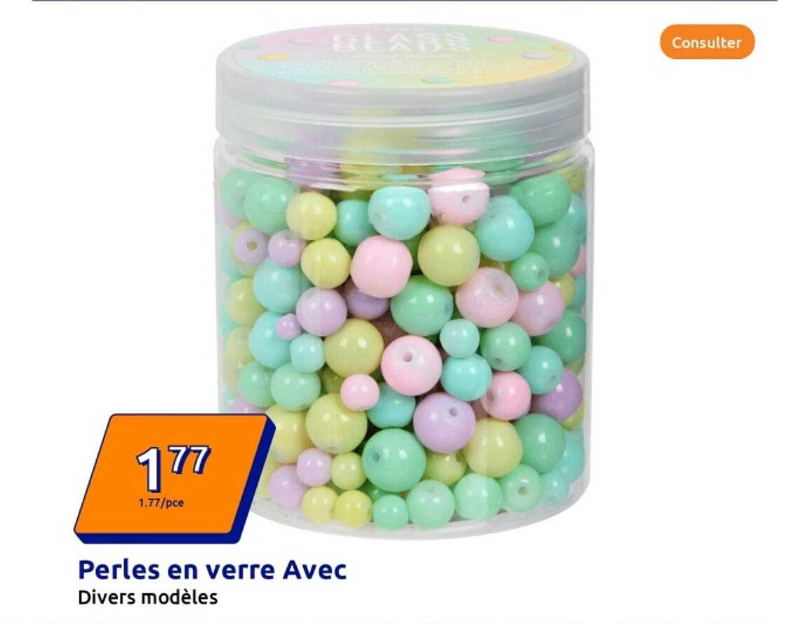 Perles en verre Avec
