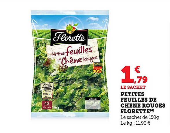 PETITES FEUILLES DE CHÊNE ROUGES FLORETTE