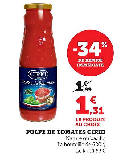 PULPE DE TOMATES CIRIO