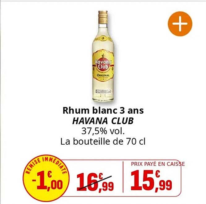 Rhum blanc 3 ans HAVANA CLUB