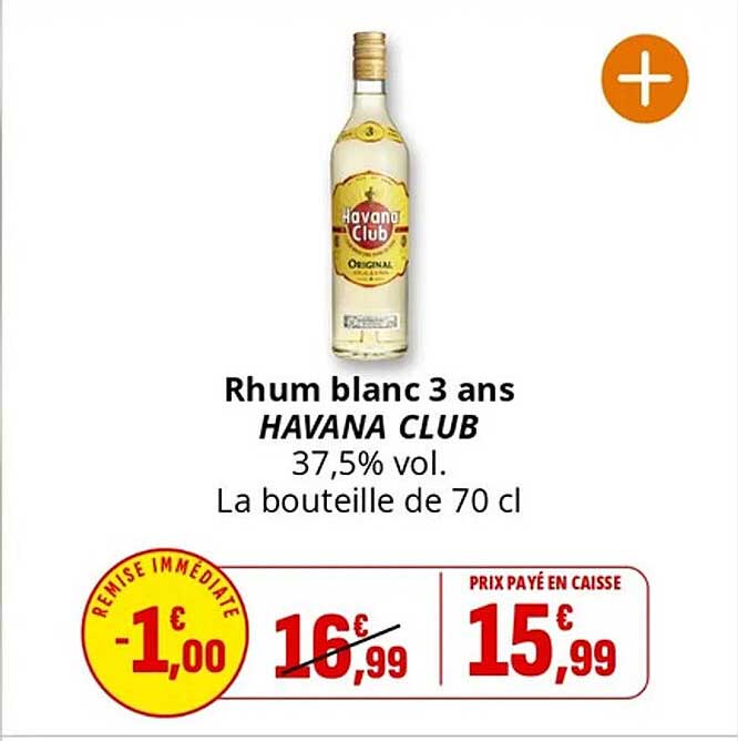 Rhum blanc 3 ans HAVANA CLUB