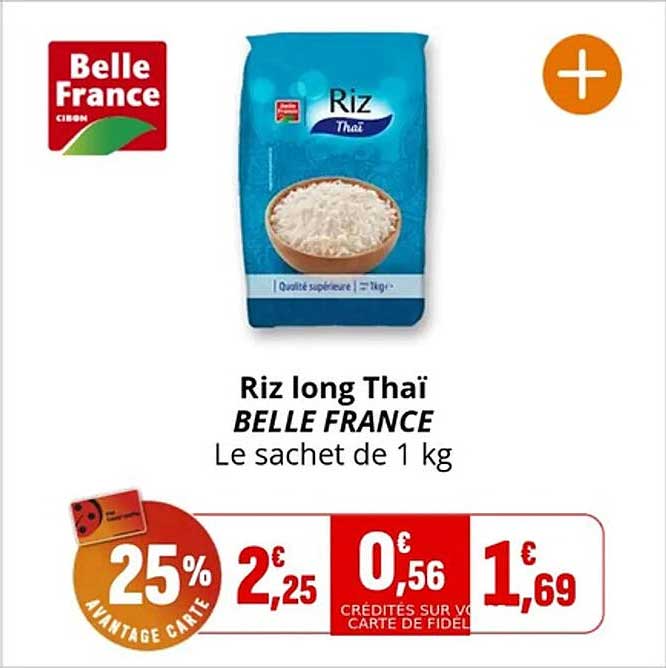 Riz long Thaï BELLE FRANCE Le sachet de 1 kg