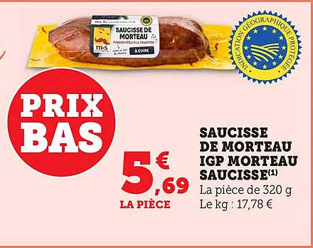 SAUCISSE DE MORTEAU IGP MORTEAU SAUCISSE