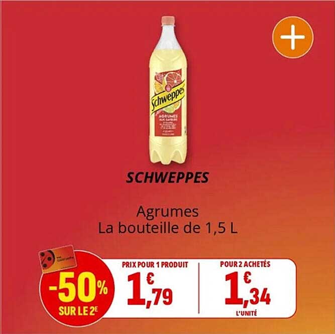 SCHWEPPES Agrumes La bouteille de 1,5 L