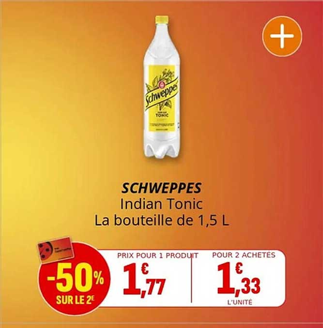 SCHWEPPES Indian Tonic La bouteille de 1,5 L