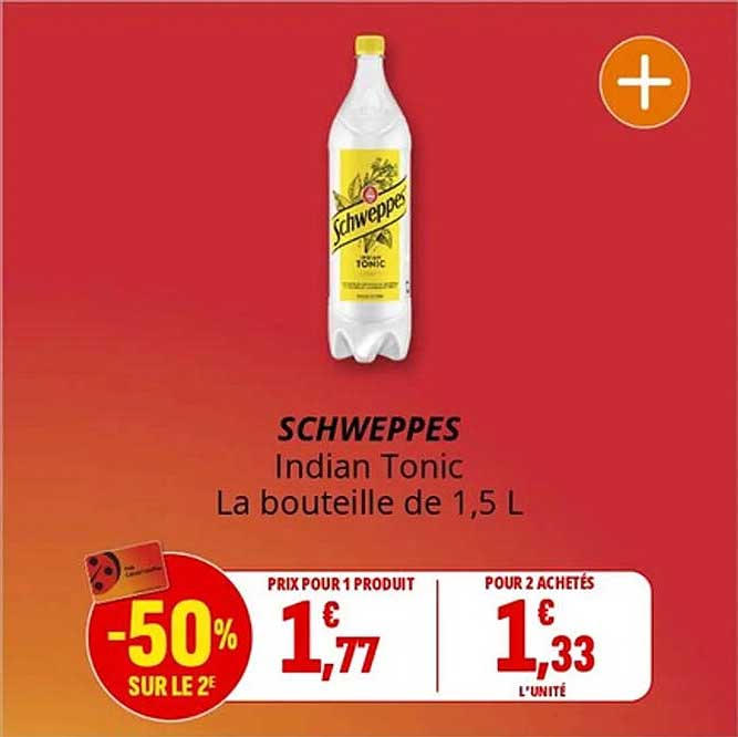 SCHWEPPES Indian Tonic La bouteille de 1,5 L