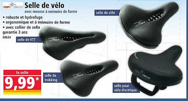Sel de vélo avec mousse à mémoire de forme