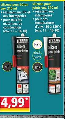 silicone pour béton env. 310 ml