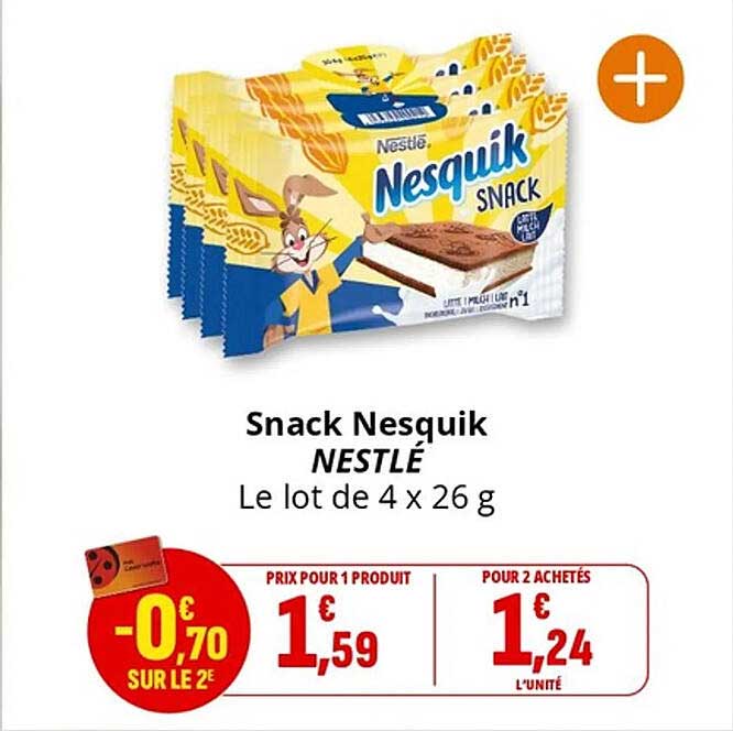 Snack Nesquik NESTLÉ Le lot de 4 x 26 g