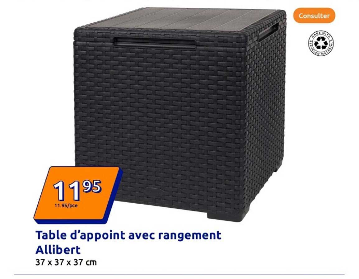 Table d’appoint avec rangement Allibert