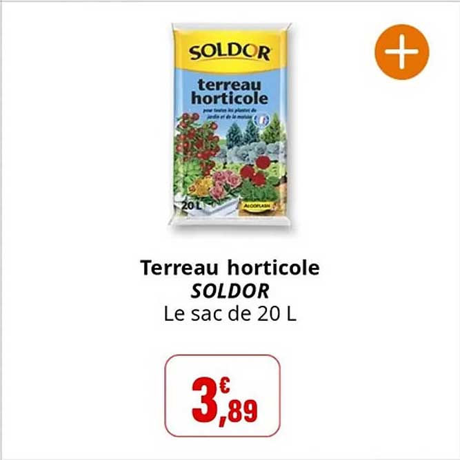 Terreau horticole SOLDOR Le sac de 20 L