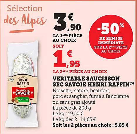 Véritable Saucisson Sec Savoie Henri Raffin