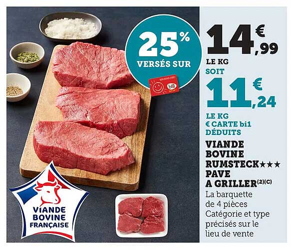 VIANDE BOVINE RUMSTECK PAVE À GRILLER
