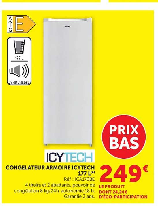 CONGELATEUR ARMOIRE ICYTECH 177 L (A)