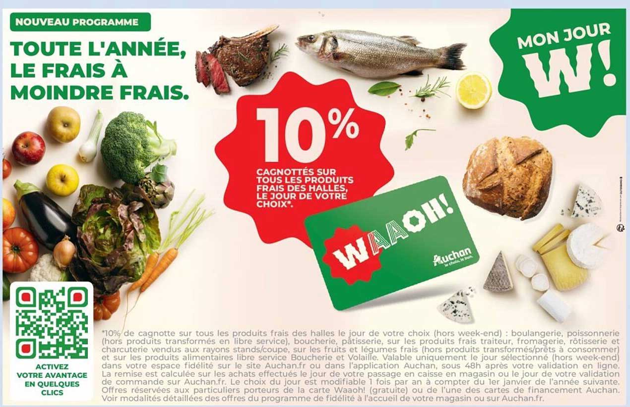10% Cagnottés sur tous les produits frais des halles, le jour de votre choix.