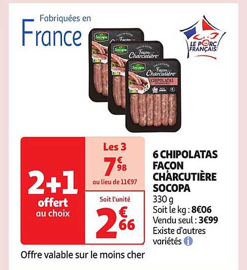 6 CHIPOLATAS FAÇON CHARCUTIÈRE SOCOPA