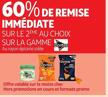 60% DE REMISE IMMÉDIATE SUR LE 2ÈME AU CHOIX SUR LA GAMME Doritos