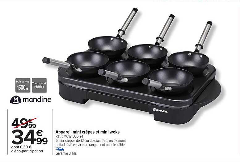 Appareil mini crêpes et mini woks