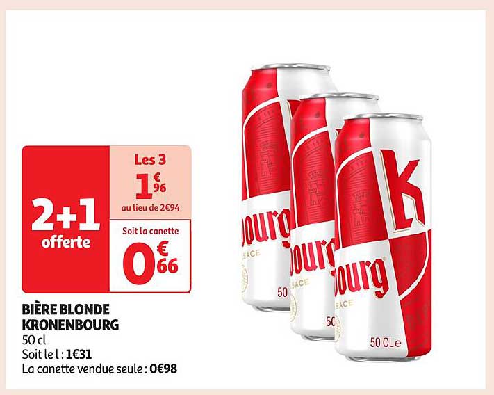 Bière blonde Kronenbourg 50 cl