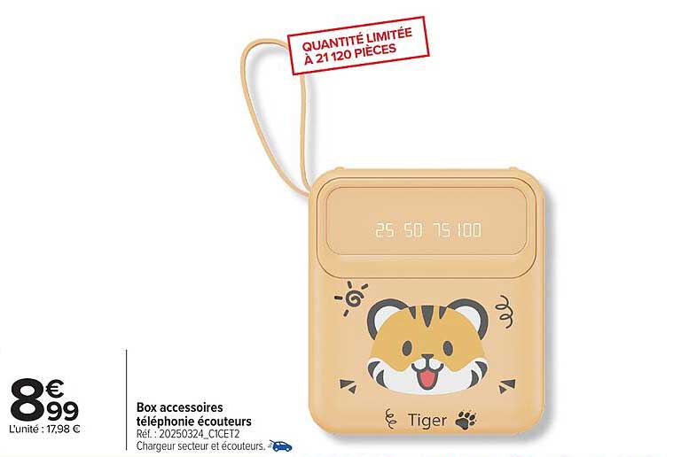 Box accessoires téléphonie écouteurs