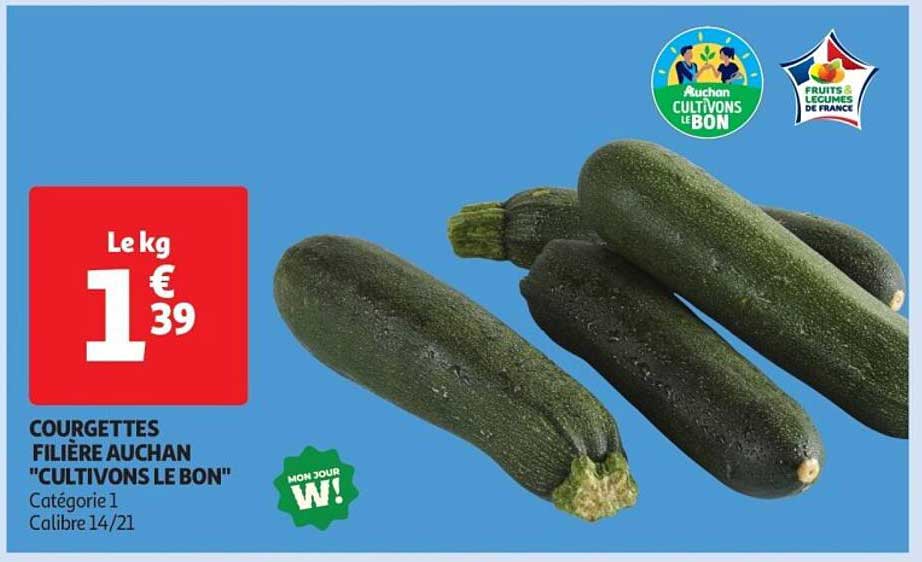 COURGETTES FILIÈRE AUCHAN "CULTIVONS LE BON"