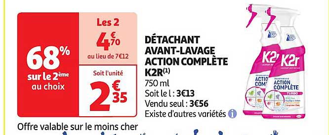 DÉTACHANT AVANT-LAVAGE ACTION COMPLÈTE K2R