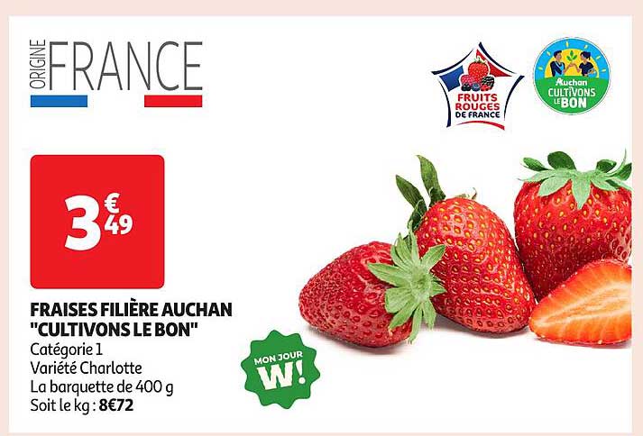 FRAISES FILIÈRE AUCHAN "CULTIVONS LE BON"