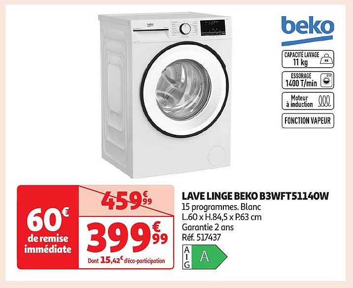 LAVE LINGE BEKO B3WFT51140W