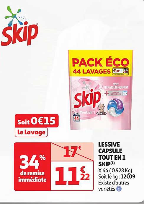 LESSIVE CAPSULE TOUT EN 1 SKIP