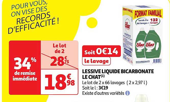LESSIVE LIQUIDE BICARBONATE LE CHAT