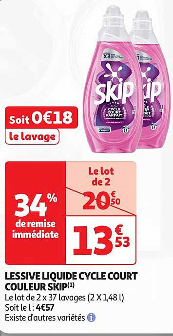 LESSIVE LIQUIDE CYCLE COURT COULEUR SKIP