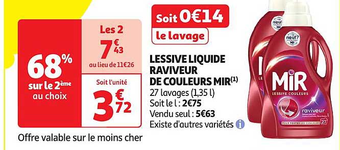 LESSIVE LIQUIDE RAVIVEUR DE COULEURS MIR