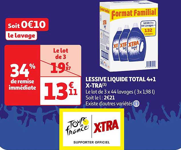 LESSIVE LIQUIDE TOTAL 4+1 X-TRA
