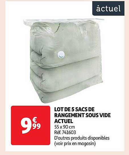 LOT DE 5 SACS DE RANGEMENT SOUS VIDE ACTUEL