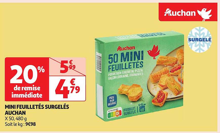MINI FEUILLETÉS SURGELÉS AUCHAN