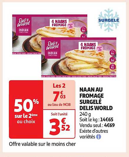 NAAN AU FROMAGE SURGELÉ DELIS WORLD