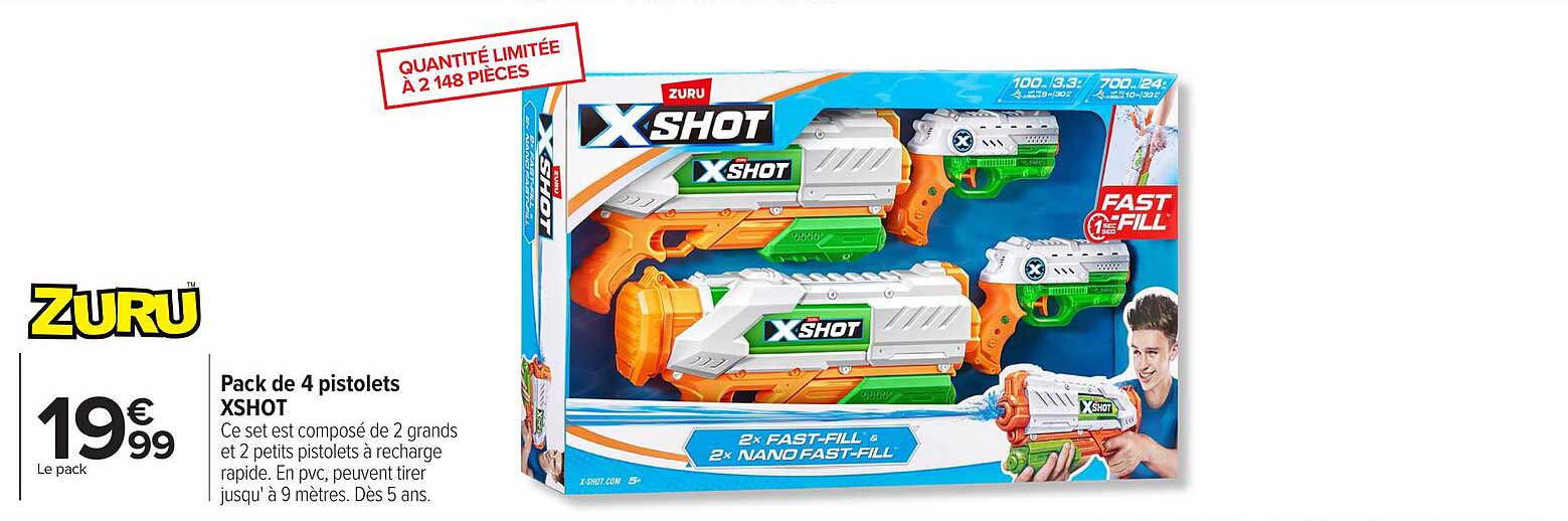 Pack de 4 pistolets XSHOT