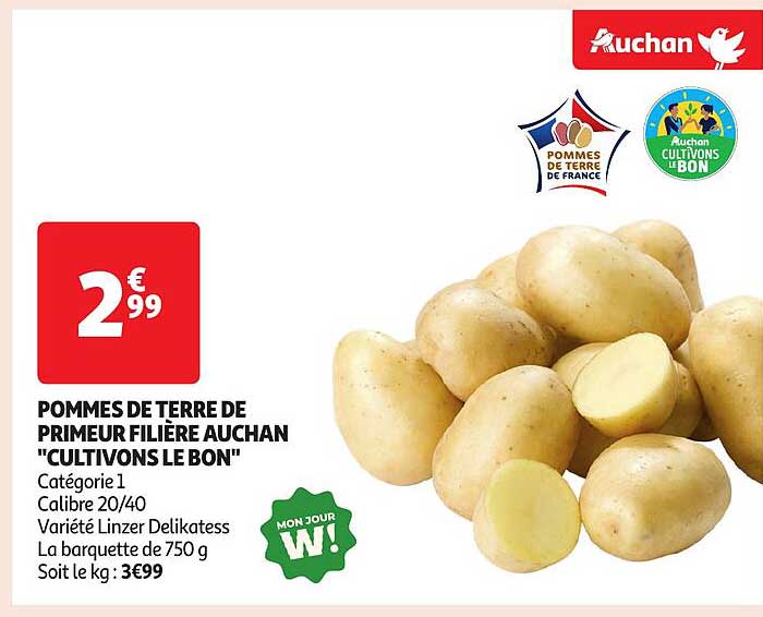 Pommes de terre de primeur filière Auchan "Cultivons le Bon"